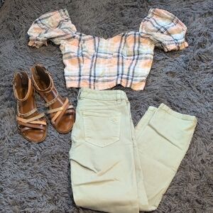 Sage Green Tory Burch Cropped Skinny Jeans